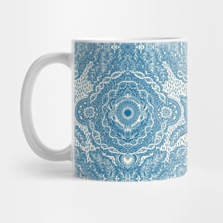 Rain in the Garden - blue and cream Mug